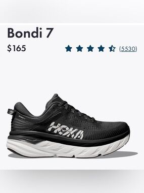 Hoka Bondi 7 Womens 9.5 Running Shoe - Black/White Like New